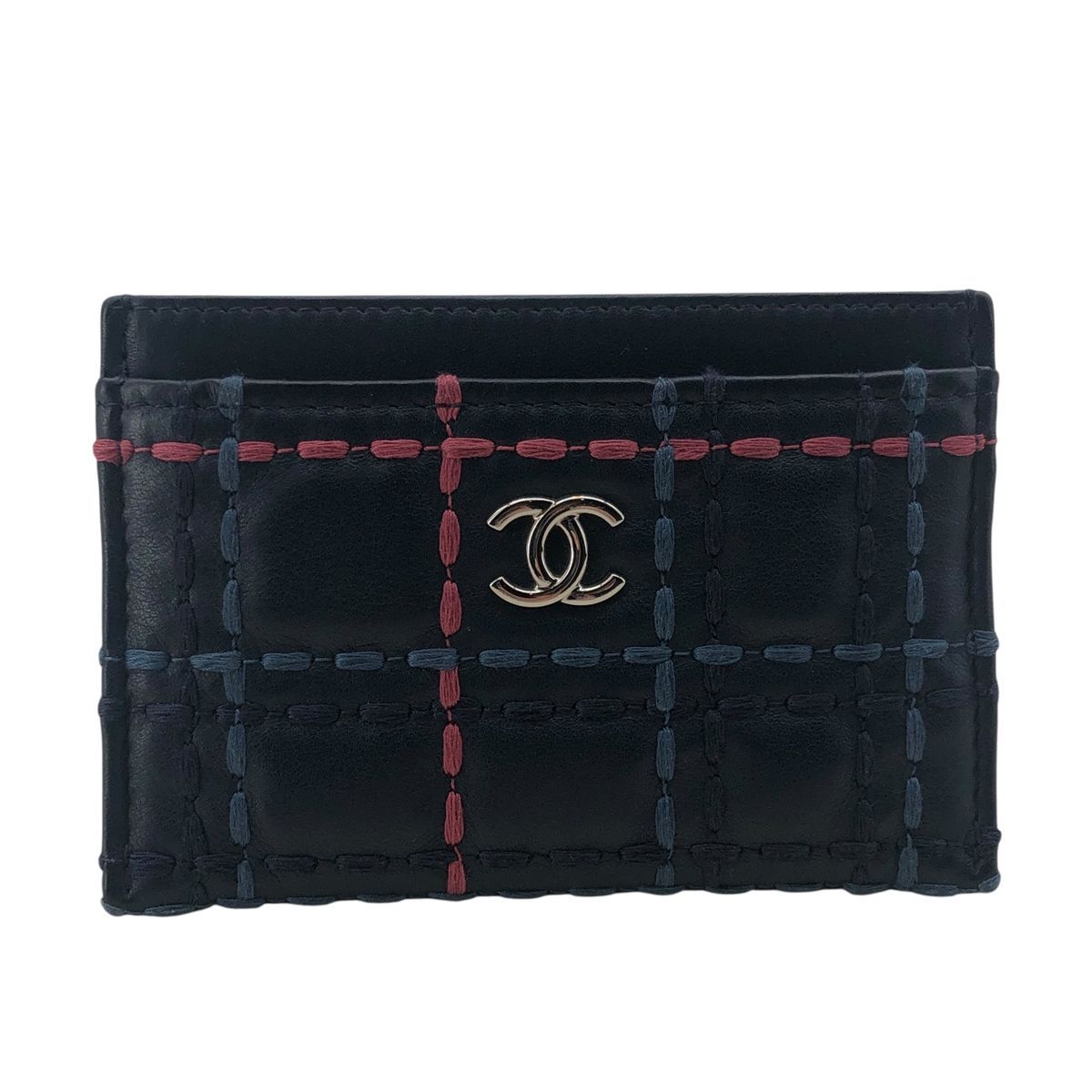【中古】 CHANEL シャネル ワイルドステッチ ラムスキン カードケース 8桁 26番台 ネイビー ギャラ 25015099 MY 中古】 CHANEL シャネル ワイルドステッチ ラムスキン カードケース 8