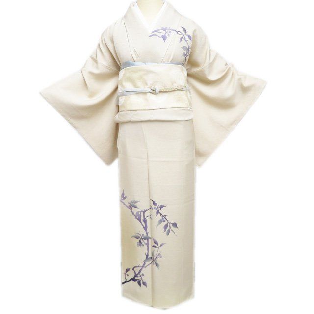 付下げ 付け下げ 訪問着 着物 正絹 袷 作家物 落款 植物文様 地模様 蒸栗色 多色 身丈157cm 裄66cm M きもの北條 A1282-11