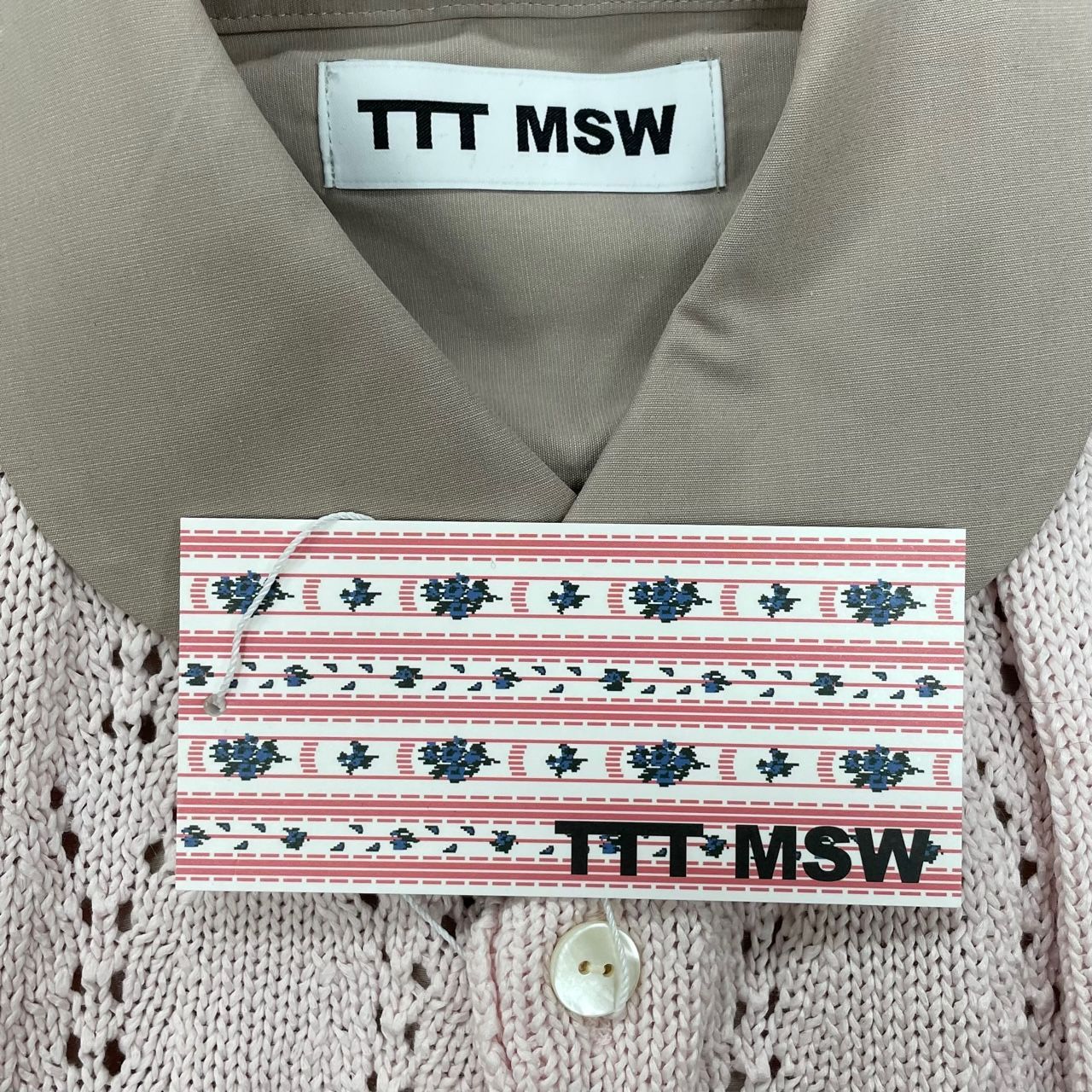 定価35200円 未使用 TTT MSW 22SS Knit Cardigan Docking Shirt ニット