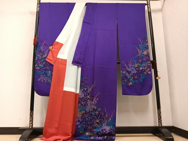 平和屋着物○豪華振袖 草花文 金彩 正絹 逸品 CAAY2932vf 平和屋着物□