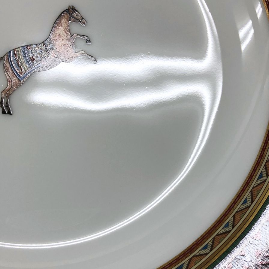 HERMES - エルメス プレート シュヴァルドリアン ホース ホワイト【AFI28】【中古】 HERMES - エルメス プレート シュヴァルドリアン ホース