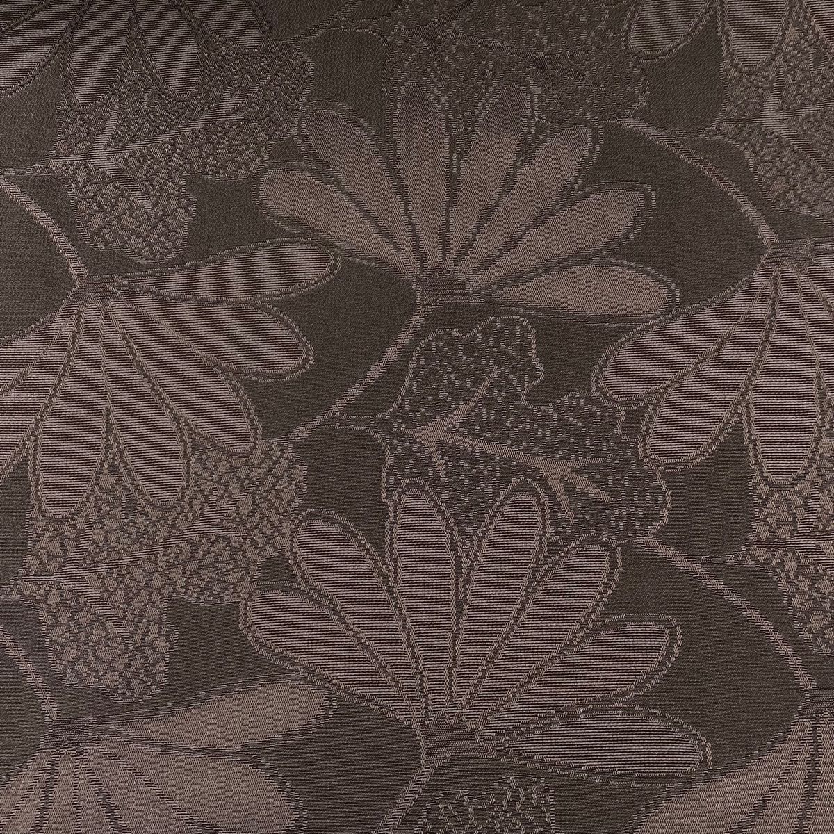 反物 長襦袢 斎藤 仁 落款 地紋 焦茶色 正絹