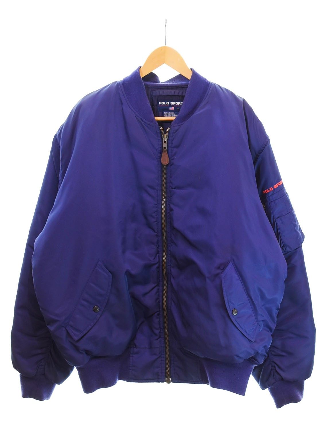 ラルフローレン RalphLauren 90s POLO SPORT MA-1 フライトジャケット ポロスポーツ ボンバージャケット ジャケット パープル LLサイズ 103MT-2214