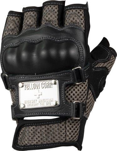 ハーフフィンガーグローブ グレー Lサイズ YG-305S イエローコーン