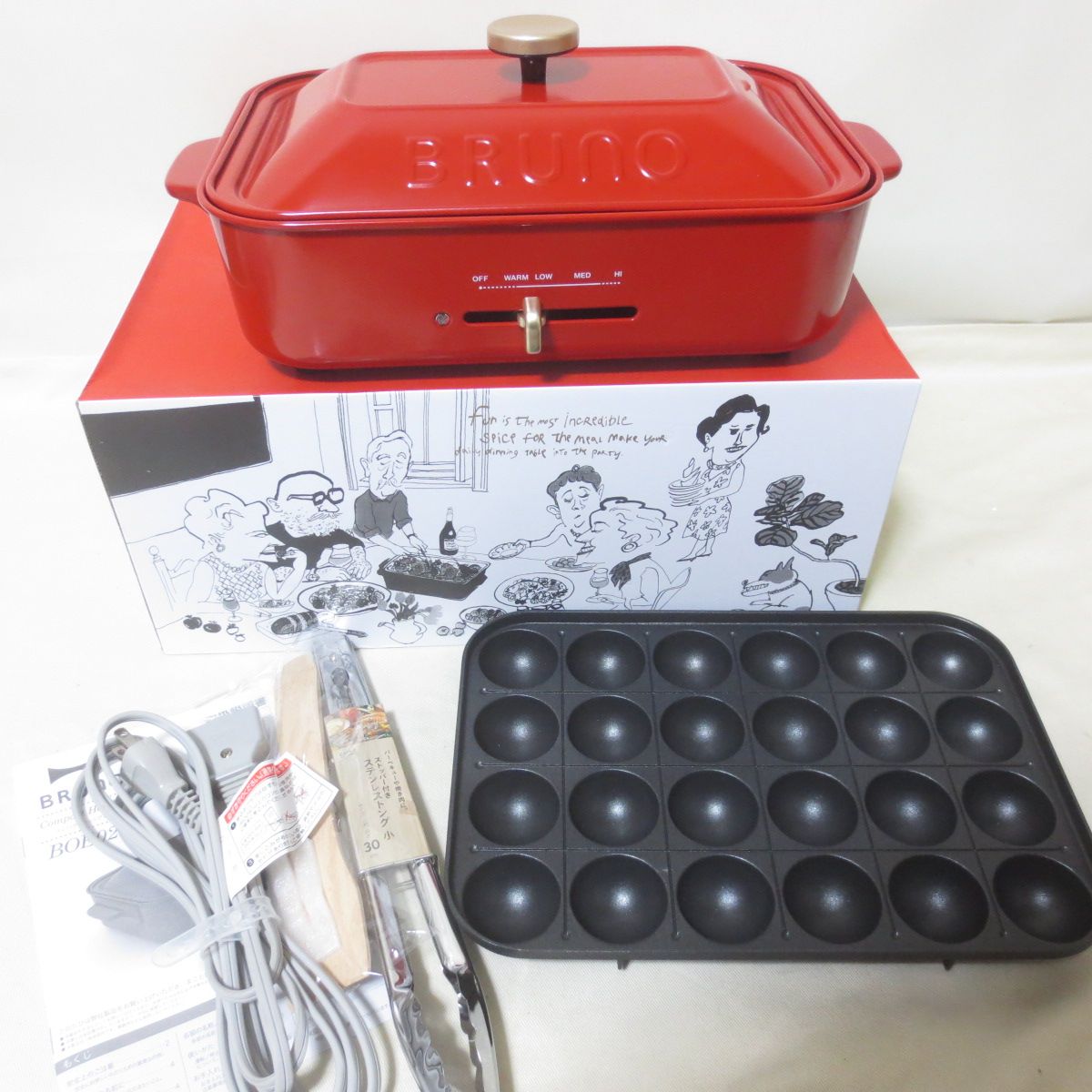 BRUNO コンパクトホットプレート レッド 爆買い