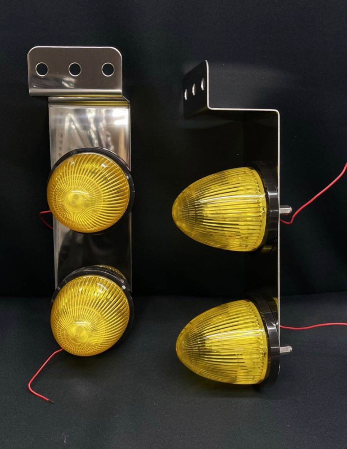 JET LEDマーカー　2連ステー　マーカーランプ　デコトラ ASC オリジナル 2連マーカーステー Z型 LEDマーカー 左右セット