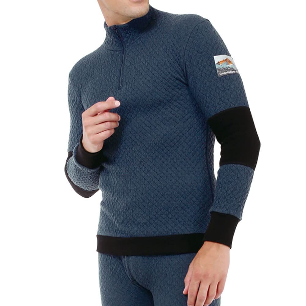 ひだまり 紳士用 長袖ハイネックアンダー 防寒インナー あったか肌着 チョモランマプロ サピウム 3重袖シリーズ