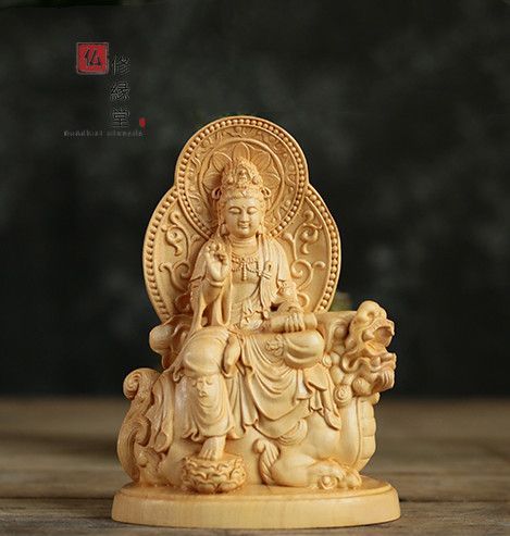 【修縁堂】木彫り 仏像 文殊菩蕯 普賢菩薩 地蔵菩薩 観音菩蕯一式 彫刻 柘植材 修縁堂】木彫り 仏像 文殊菩蕯 普賢菩薩 地蔵菩薩 観音菩蕯一式