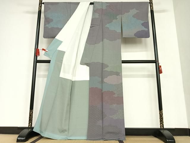 平和屋着物○重要無形文化財 人間国宝 中村勇二郎 訪問着 雲重ね吉祥花  