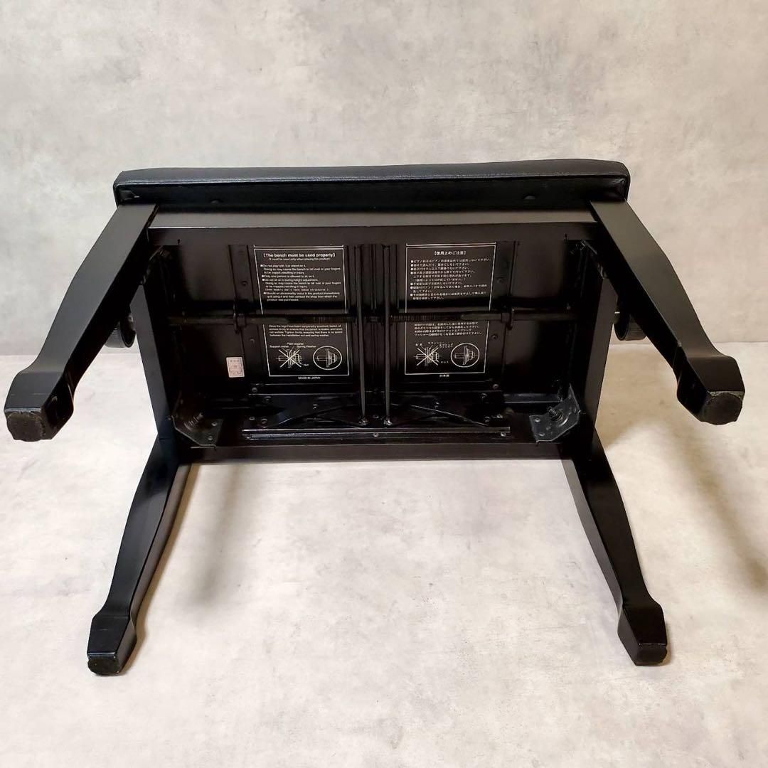 高級】ピアノ椅子 猫脚 日本製 黒 レザー 高さ調整式 両手