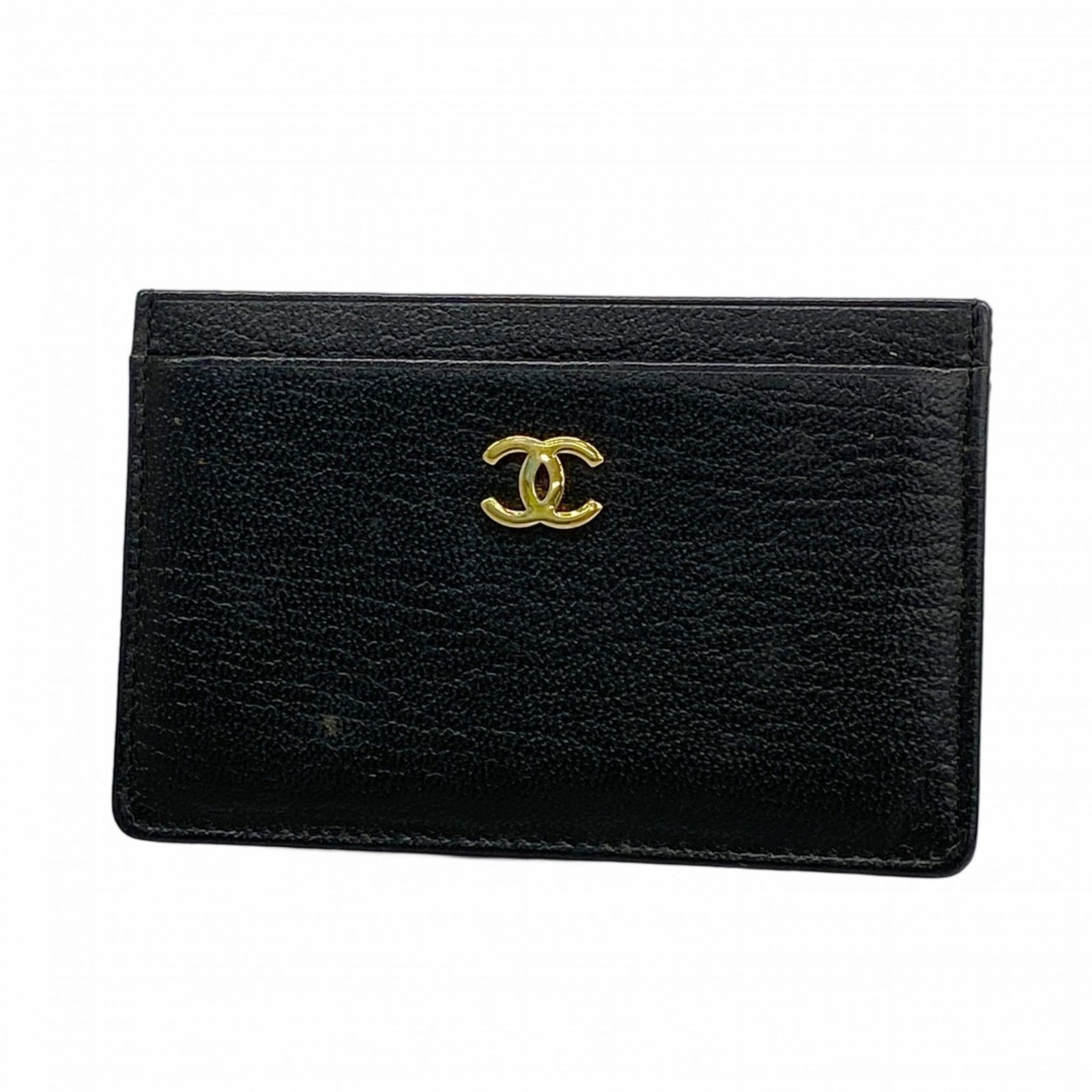 シャネル Chanel シャネル 名刺入れ カードケース レザー ブラック レディース