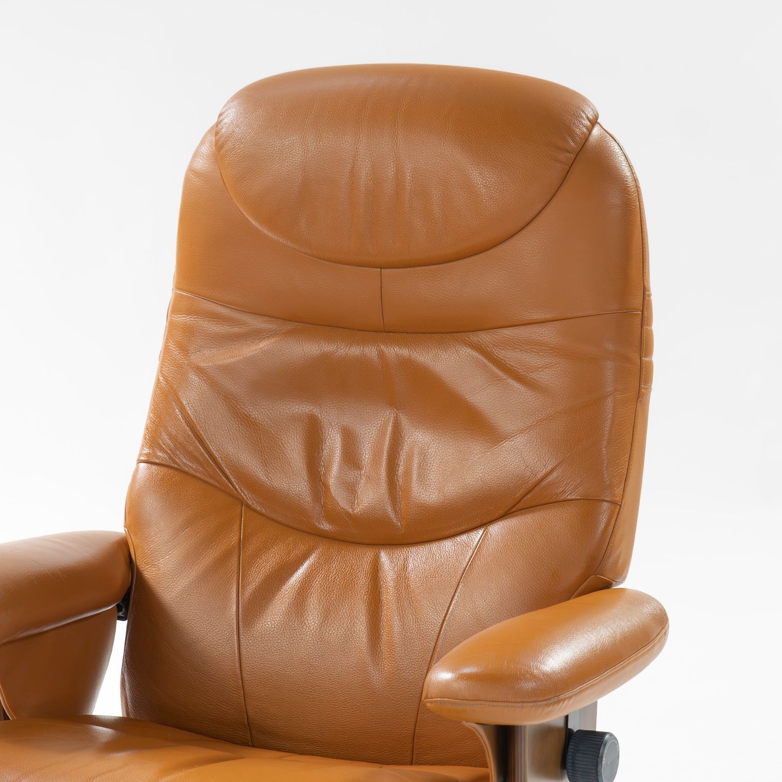 無段階リクライニング　回転　シングルソファ　茶　革　オットマン付き リクライニング 回転 シングルソファ 茶 革 オットマン 正午〜P5％還元