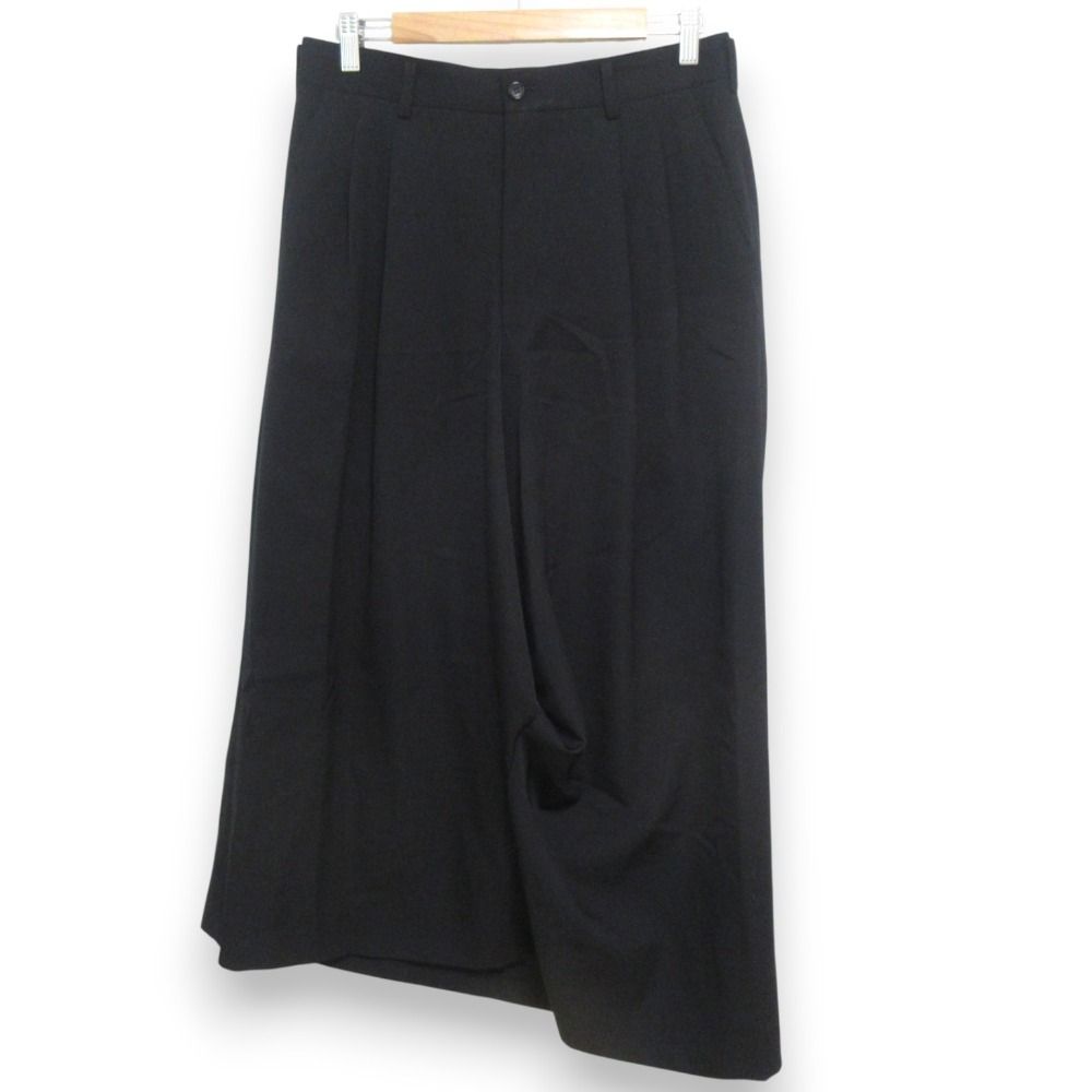 24SS COMME des GARCONS コムコム コムデギャルソン ツータック 変形 ワイドパンツ RM-P015 Sサイズ ブラック メンズ レディース 古着