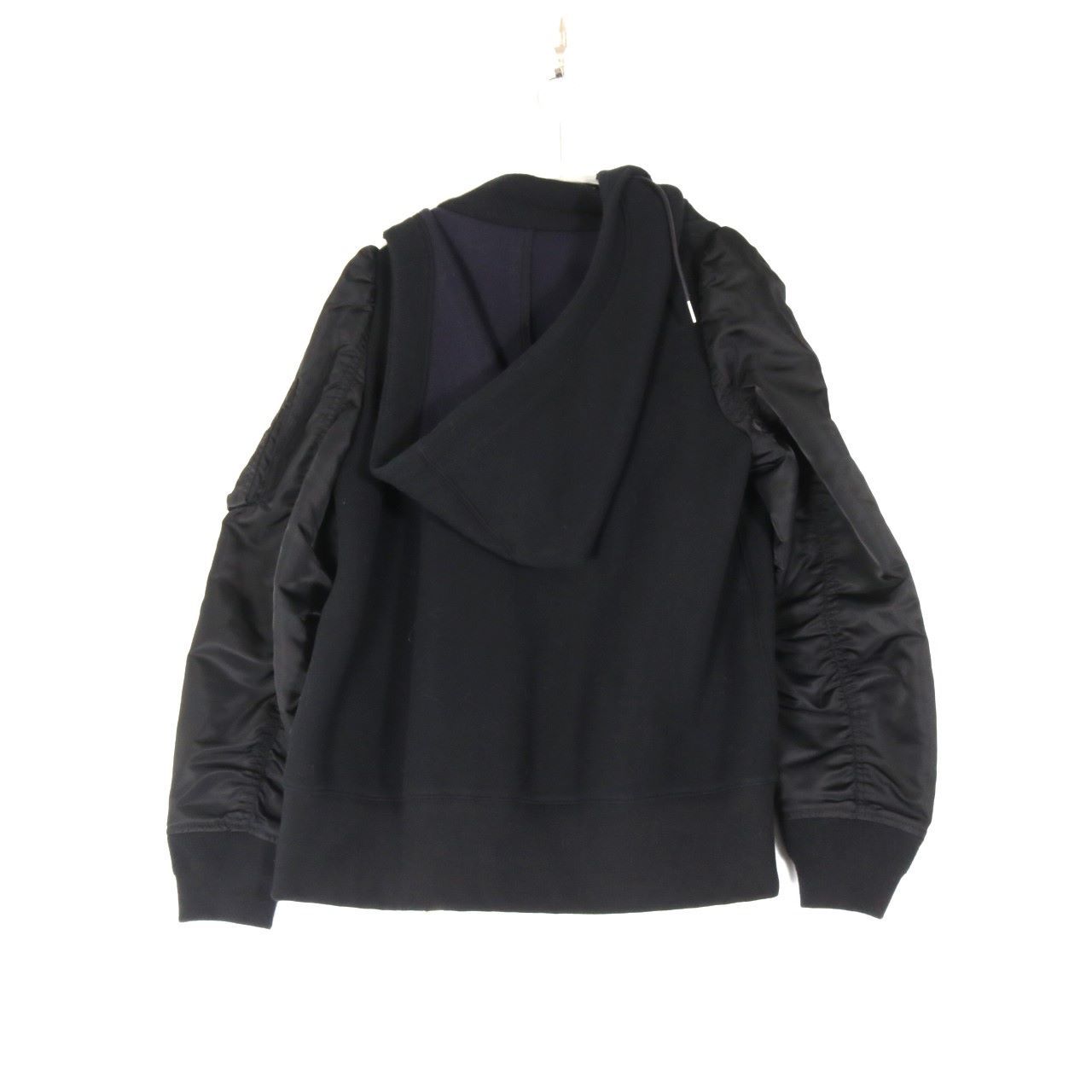 sacai(サカイ) 21AW Nylon Twill × Sponge Blouson スウェット MA-1 黒 