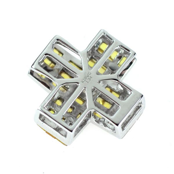 K18WG イエローサファイア ペンダントトップ 1.34ct クロス