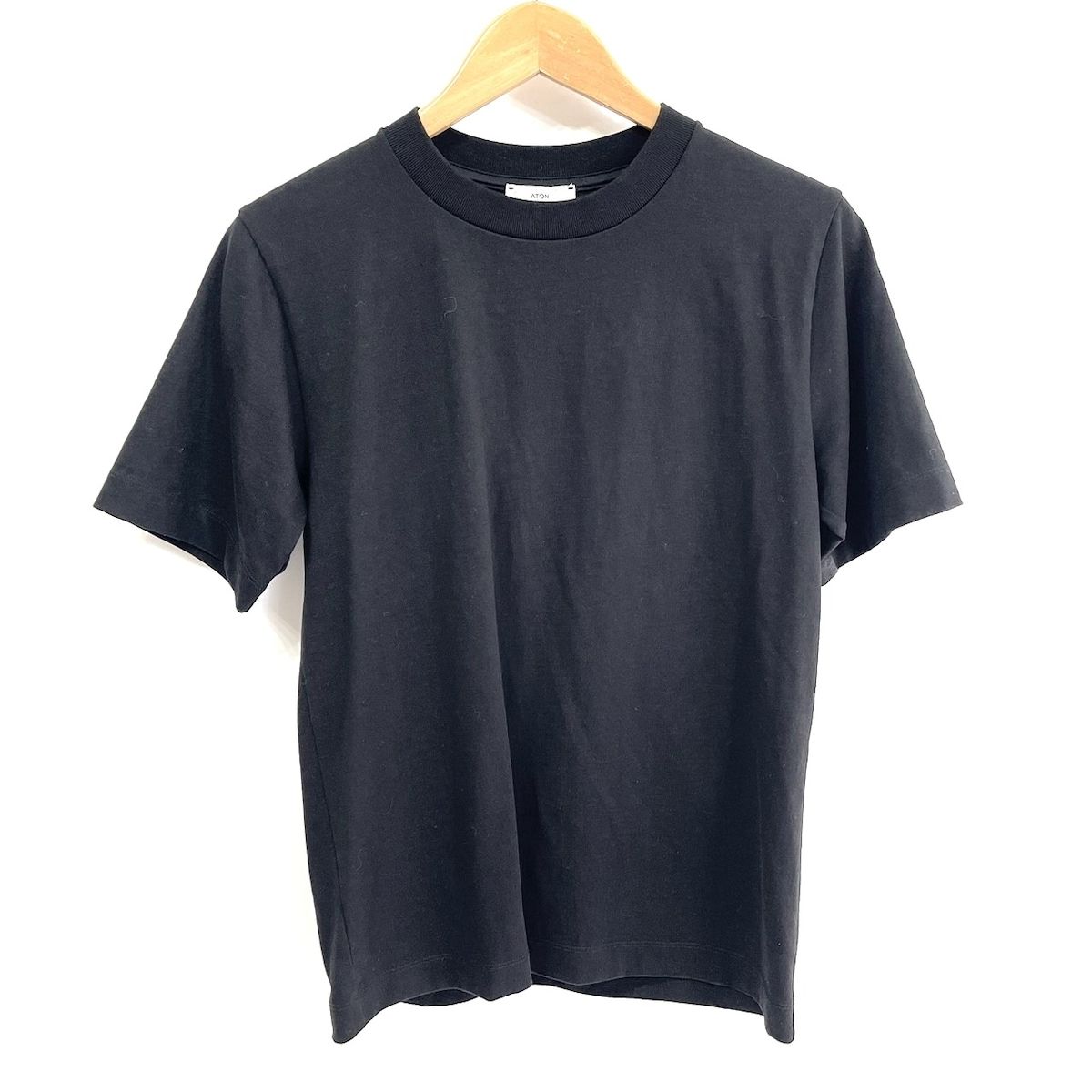 ATON(エイトン) 半袖Tシャツ サイズ02 M レディース美品 - 黒 クルー 