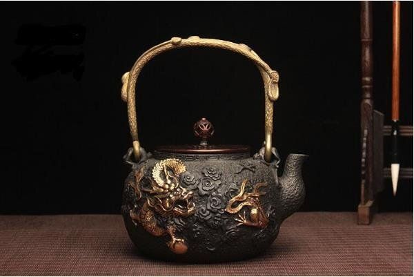 茶道具 手彫り鉄壺 茶壺 鉄やかん 鉄分補給 高品質 未塗装