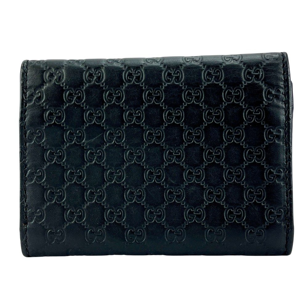 グッチ カード ケース 名刺入れ グッチシマ マイクロ レザー ブラック 544030 448546 1