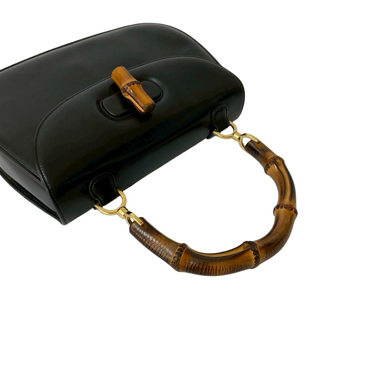 GUCCI ハンドバッグ　バンブー　ターンロック　レザー　ヴィンテージ GUCCI - 極 美品 GUCCI グッチ オールドグッチ ヴィンテージ
