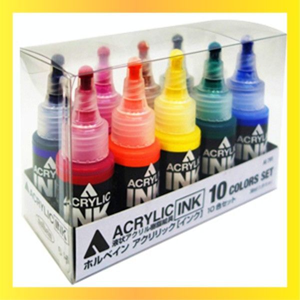 新品送料無料 ホルベイン アクリリック［インク］ AI791 30ml 10色セット 15791