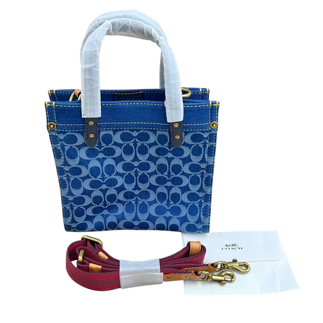 未使用品】COACH コーチ フィールドトート シグネチャー デニム トート 