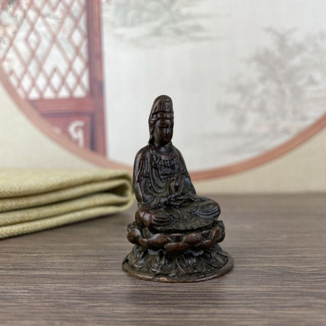 銅細工 仏教美術 座蓮観音 工芸品 装飾品 美術品 置物 坐蓮観音様の置物 銅細工 装飾品 工芸品 美術品 - メルカリ