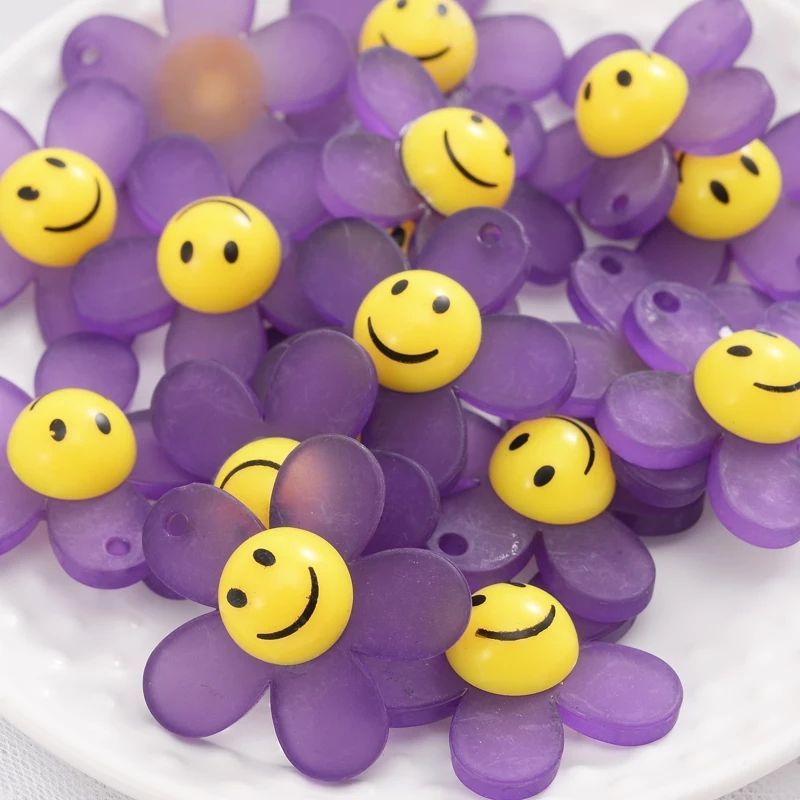 7色セット】お花ニコちゃん カラフル 大ぶり にこちゃんパーツ