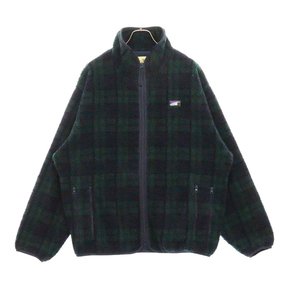 SSZ エスエスズィー 22AW OVERSIZED FLEECE JACKET 22F-SK003 オーバーサイズ ジップアップ チェック フリースジャケット ネイビー|グリーン