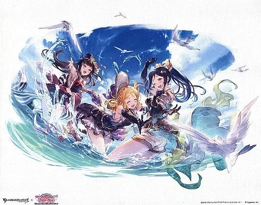 グランブルーファンタジー✖️ラブライブ ラブライブサンシャイン アートボード 中古】原画イラストボード グランブルーファンタジー×ラブライブ