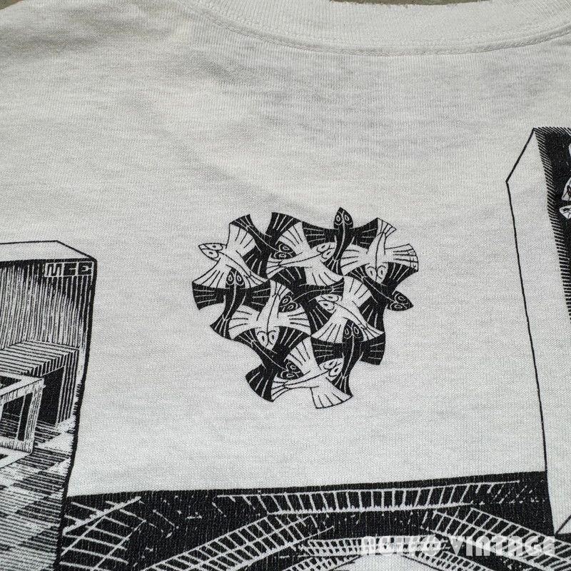 90's ANDAZIA M.C.ESCHER エッシャー 騙し絵 アートTee マルチプリント