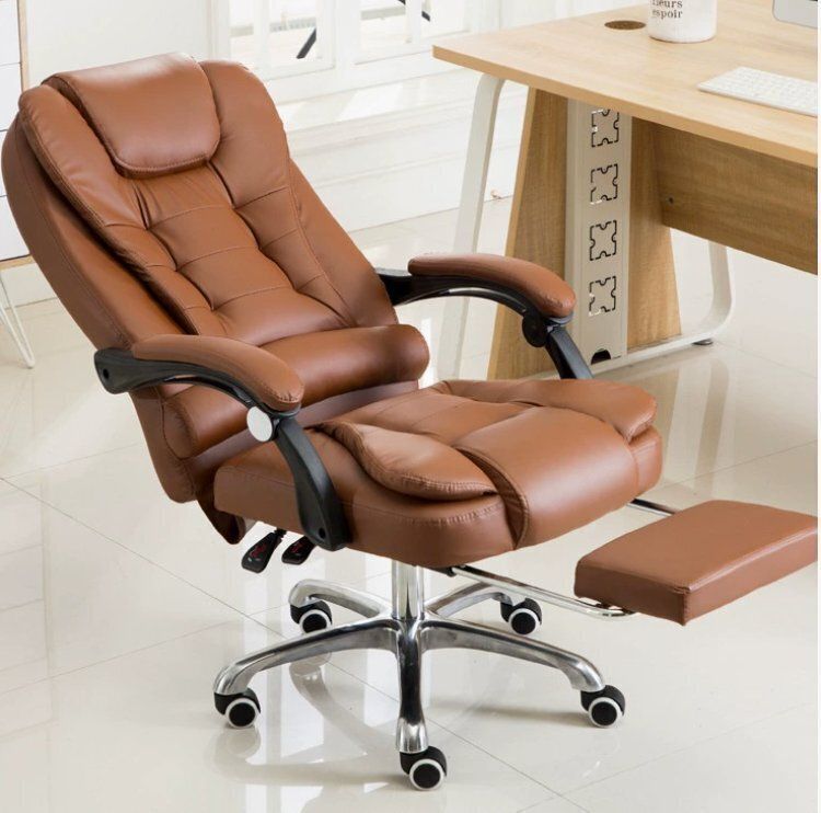 品質保証 パソコンチェア 家庭用 オフィス 簡約 マッサージ ボスチェア ビジネス 背もたれ椅子 ブラウン