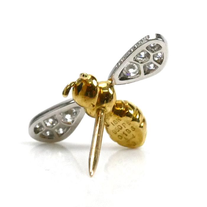 プラチナブローチ Gimel ギメル K18YG イエローゴールド Pt950プラチナ 蜂
