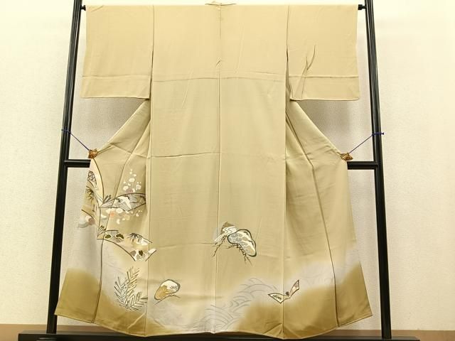 平和屋着物○色留訪問着 総絞り 松竹梅丸文 正絹 逸品 CAAZ3557yc