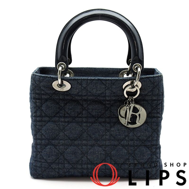 Dior デニム レザー ハンドバッグ ディオール レディディオール ミディアム ハンドバッグ デニム