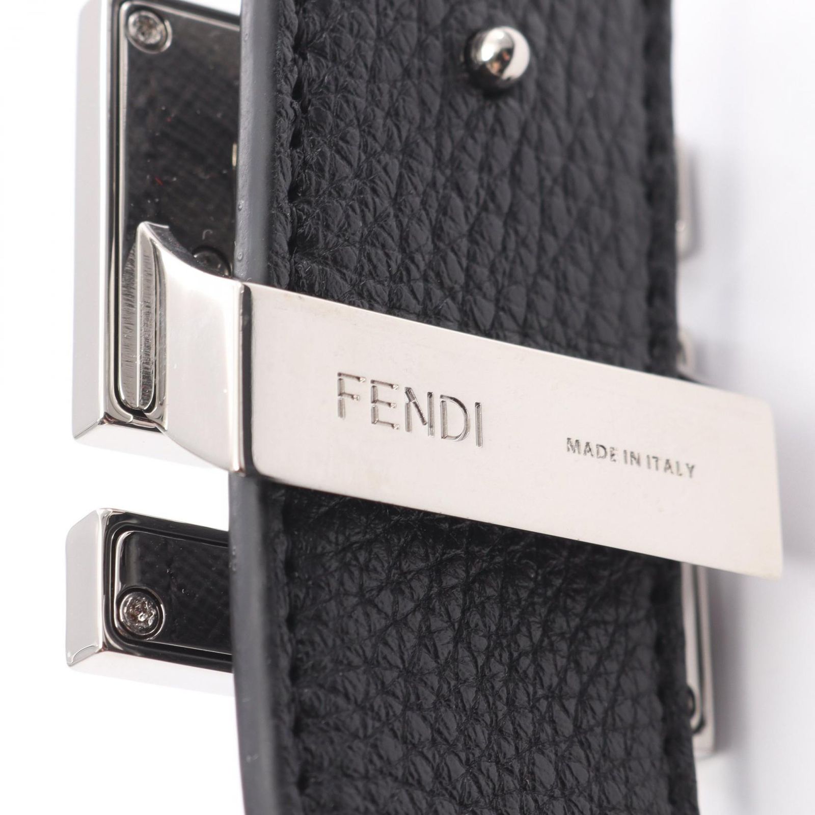 FENDI フェンディ　スクエアベルト　ブラックレザー ベルト 美品 FFスクエアベルト レザー ブラック | Fendi