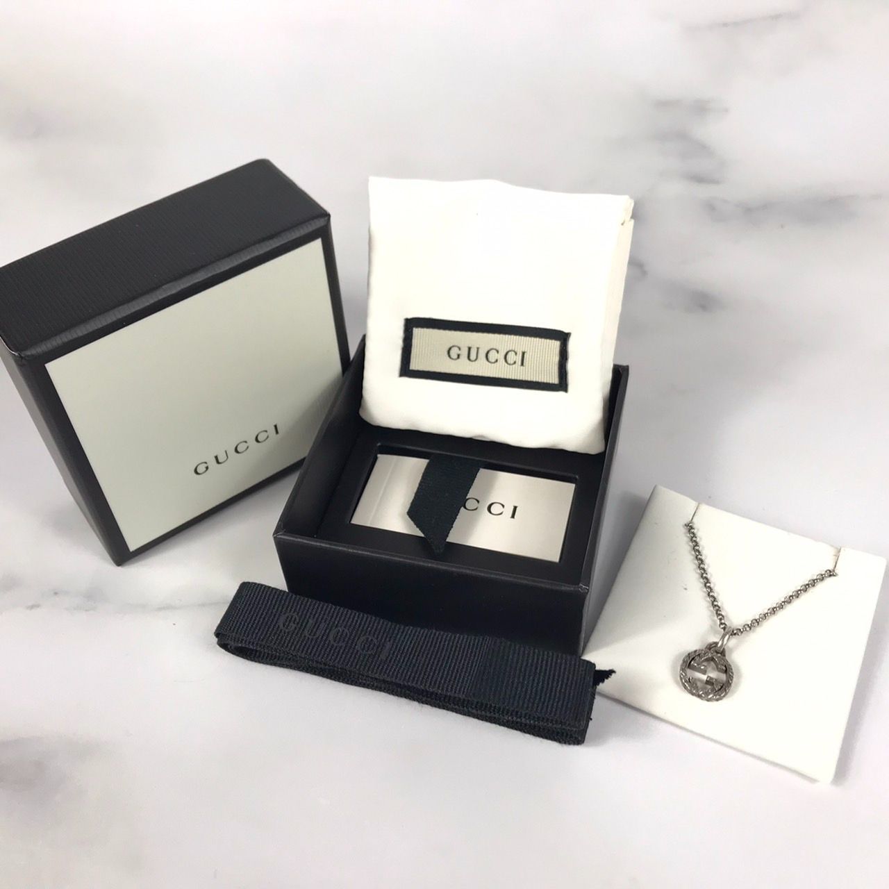 極美品】グッチ GUCCI インターロッキング GGロゴ ネックレス AG925 