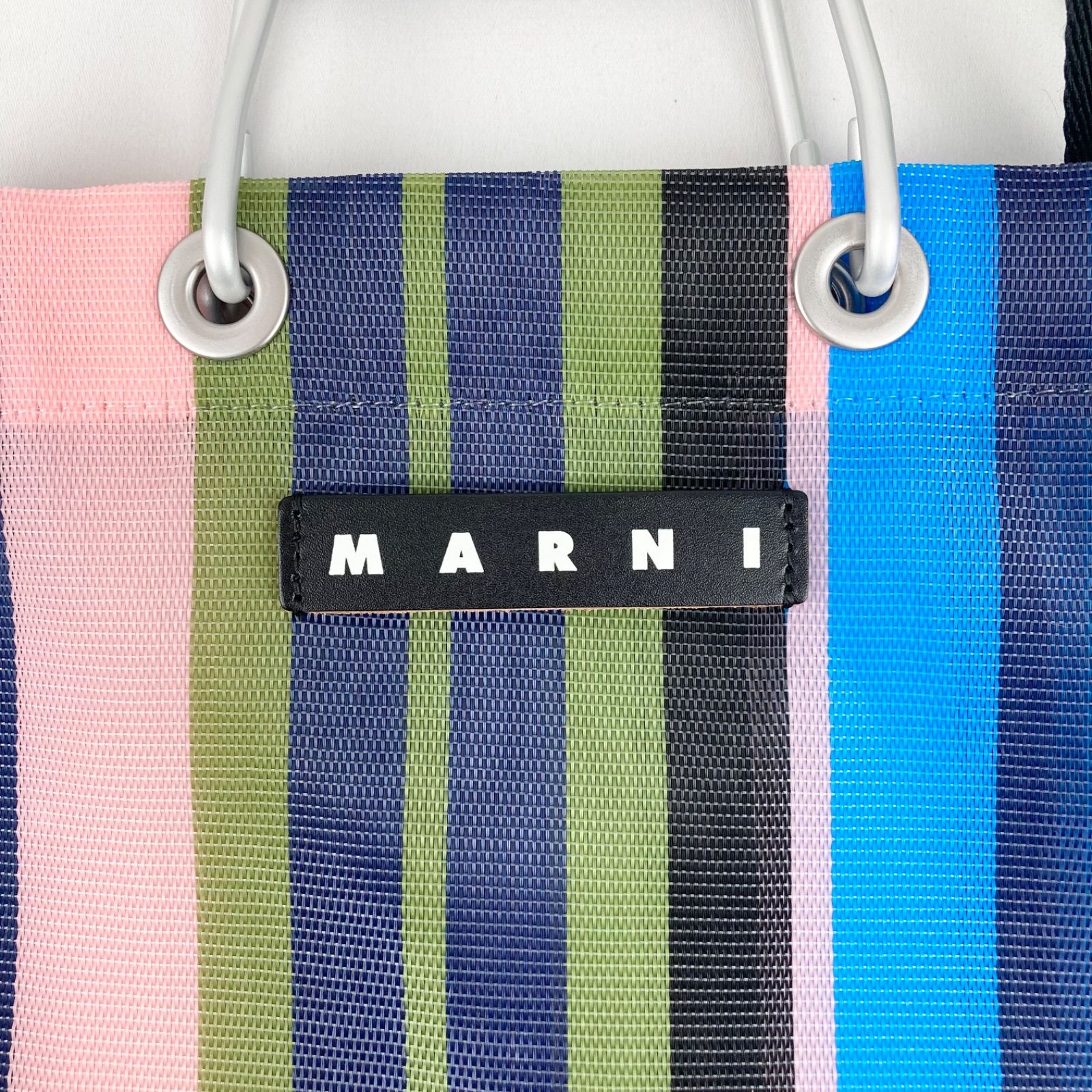 MARNI マルニ マーケット ストライプ ミニ グリーンブルー