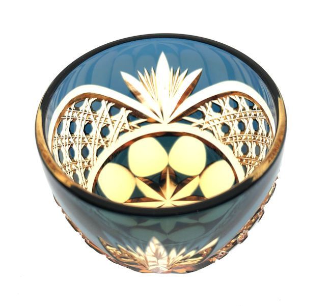  江戸切子アンバークリスタルぐい呑み 藍 伝統工芸 酒器 酒グラス 1051 計量器具セット トースター お猪口 ぐい飲み コップ グラス 酒器