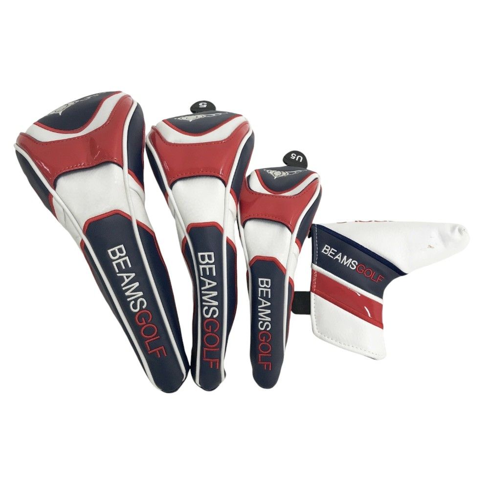 BEAMS GOLF ビームスゴルフ  ヘッドカバー 4点セット トリコロール ホワイト系 DR FW UT PT [240101288720] ゴルフウェア ストスト