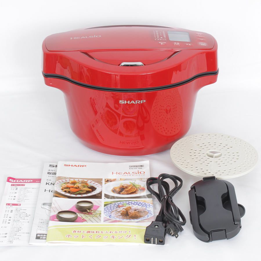 ヘルシオ ホットクック 1.0 赤 SHARP ヘルシオ ホットクック KN-HW24G 2〜6人用 2.4L容量 レッド