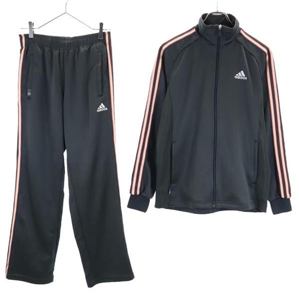 アディダス ロゴ刺繍 ジャージ 上下 セットアップ S グレー系 adidas 