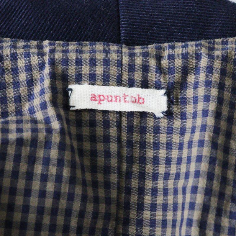 アプントビー apuntob コットン ノーカラーコート XS/ネイビー  