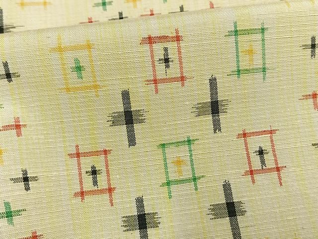 平和屋着物▽上質な紬 単衣 十字絣 正絹 逸品 AAAW1300fy