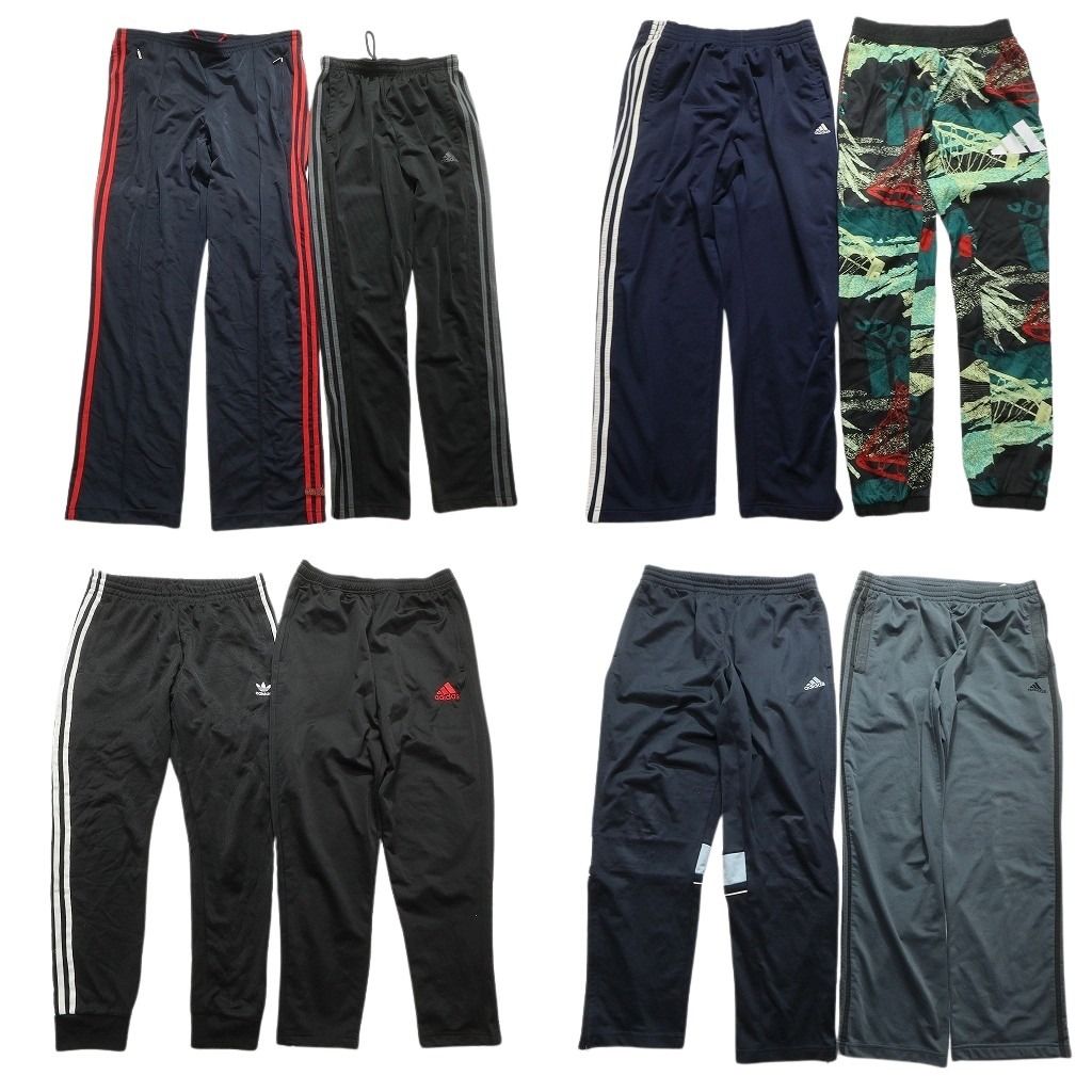 古着卸 アディダス adidas ジャージ パンツ 8枚セット メンズ M 裾ファスナー ライン系 トラックパンツ 古着 NA7630