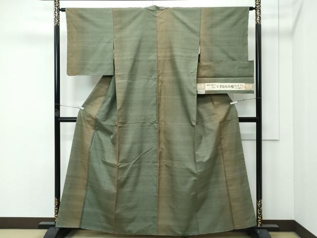 平和屋着物 上 本植物染紬 米沢 白根沢 趣味のきもの ており 証紙付き ♥ CZAA3726s5