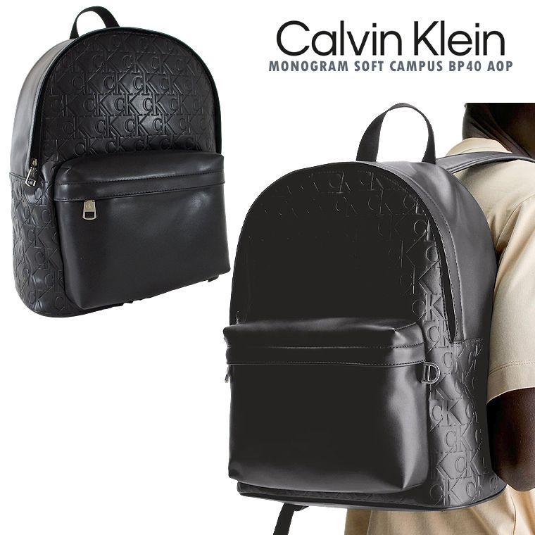 希少CALVIN KLEIN モノグラムバックパック ユニセックス海外限定 