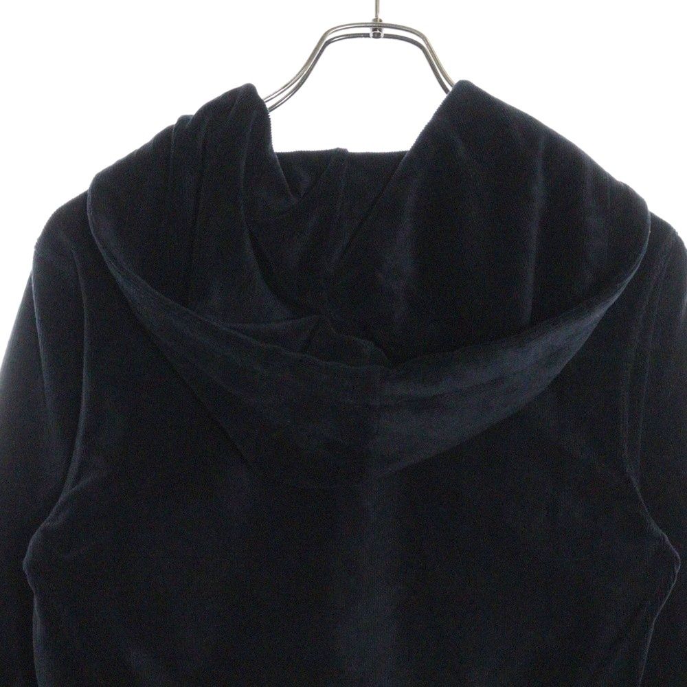 ALEXANDER WANG アレキサンダーワン Cropped Hoodie ベロアコーデュロイ プルオーバーパーカー フーディー ブラック レディース ALEXANDER WANG (アレキサンダーワン) Cropped Hoodie ベロア