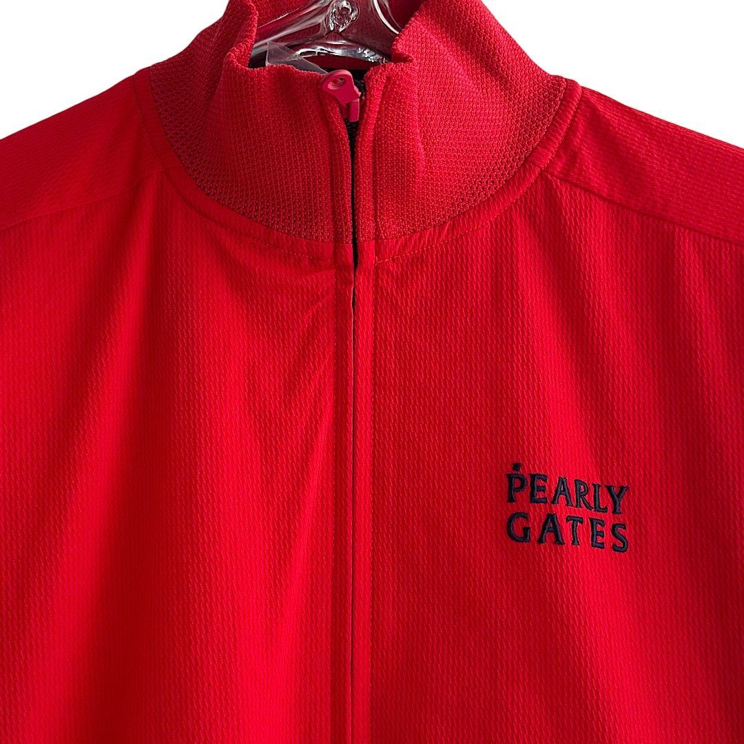 PEARLY GATES パーリーゲイツ 定価39 600円 メンズ ナイロンタスランドビーストレッチジャケット ブルゾン 赤 レッド 吸水速乾 撥水 ストレッチ ドライタッチ アウター LLC-HASEGAWATOSO_COM