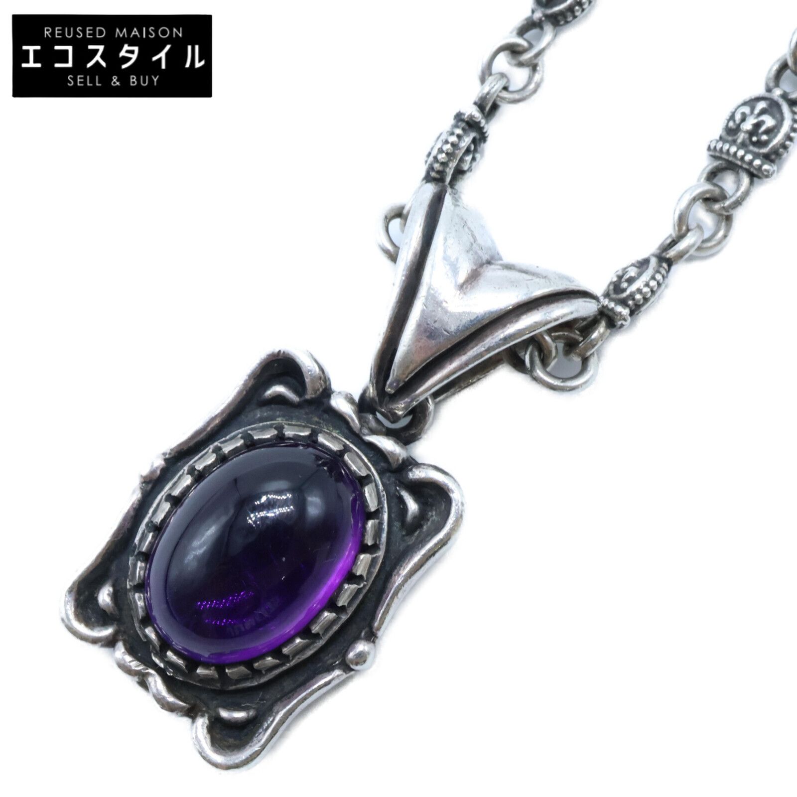 LEATHERS AND TREASURES レザーズアンドトレジャーズ 925 スクエアクレスト ペンダント アメシスト