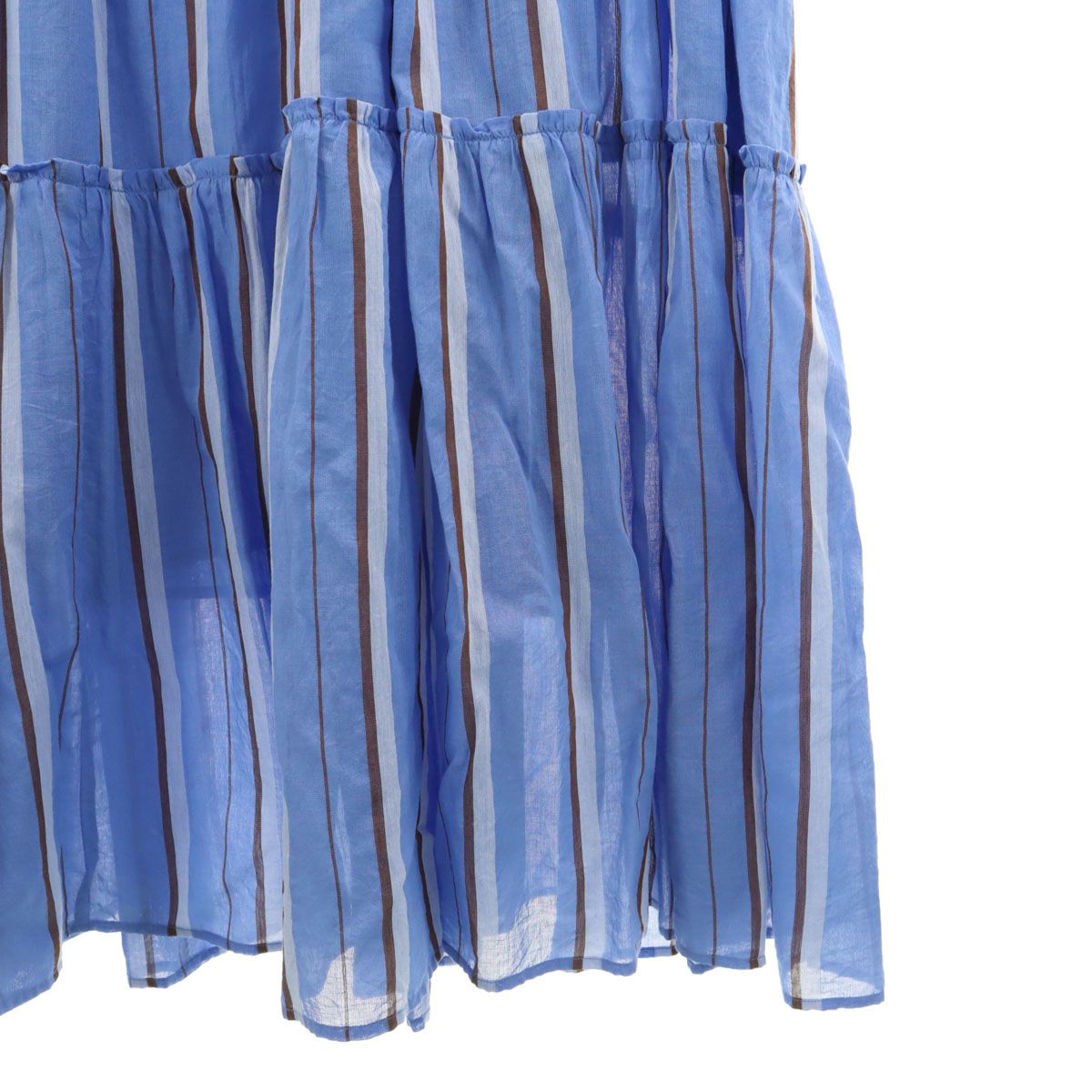 ne Quittez pasヌキテパ ノースリーブ ティアードワンピース 青